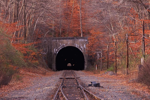 Track going through tunnel